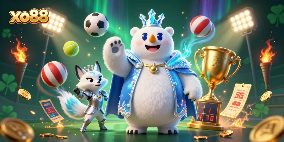 Experience thrilling wins with xo88 in a vibrant casino scene featuring dynamic sports elements.