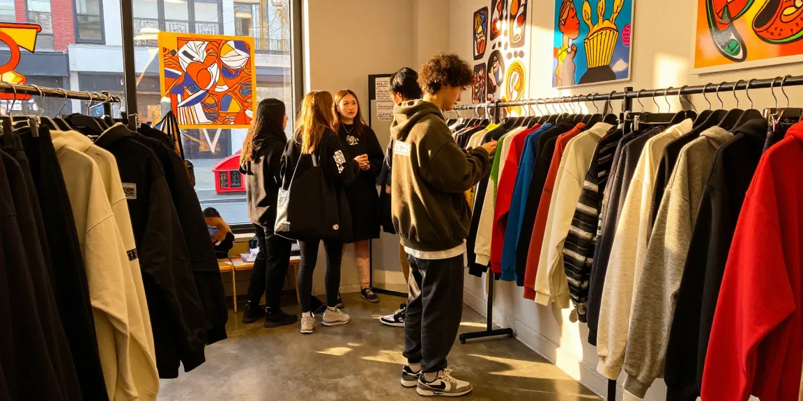 Exclusive streetwear shopping scene at ROKOK88 with modern apparel displays.
