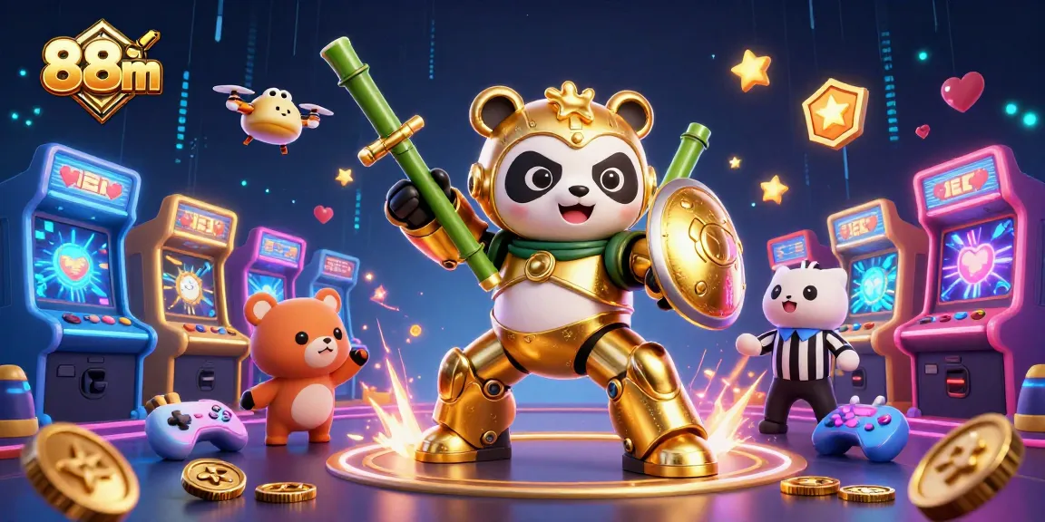 Experience thrilling gaming action with 88m's vibrant, arcade-inspired casino scene full of excitement.