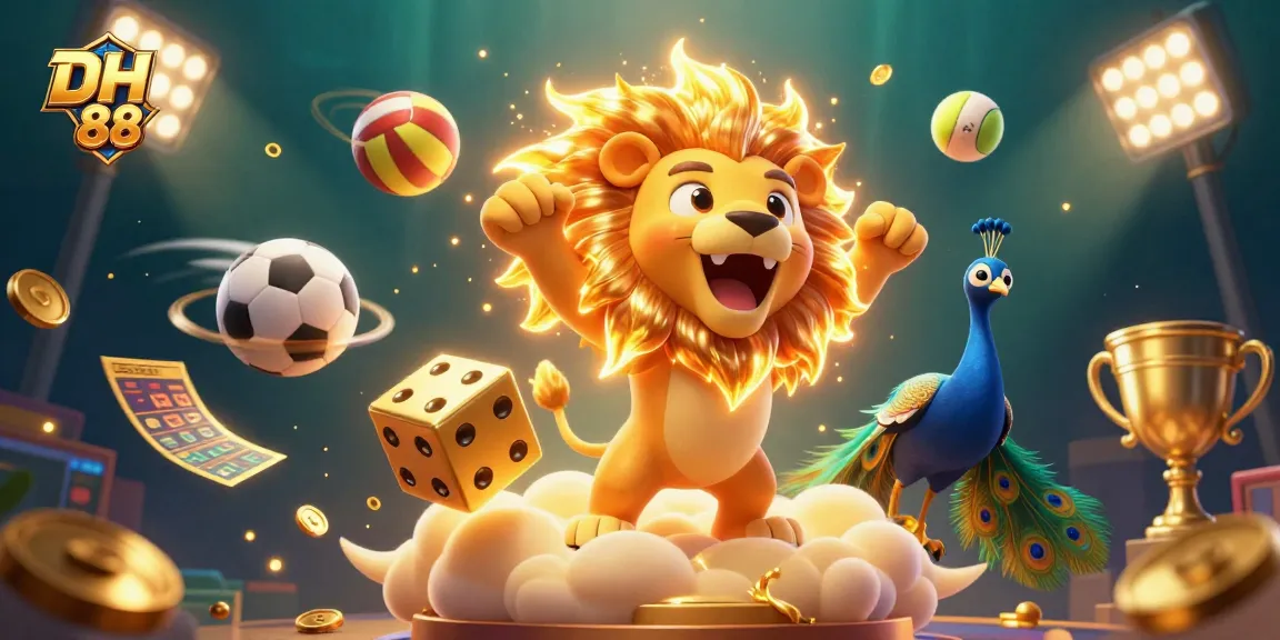 Experience thrilling gaming moments at DH 88 with vibrant sports elements and dynamic illustration.