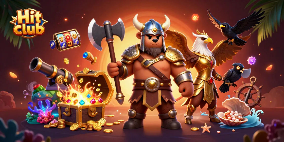 Hit club players enjoy thrilling jackpots in a vibrant 3D casino scene filled with excitement.