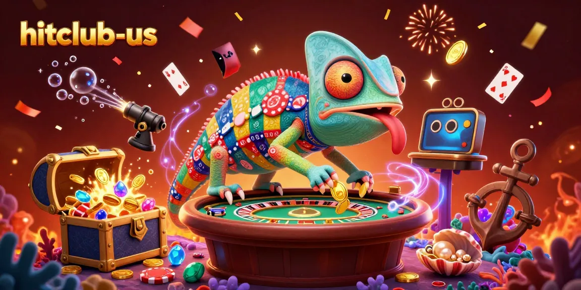 Experience thrilling gameplay at hitclub-us with vibrant 3D casino characters and festive elements.