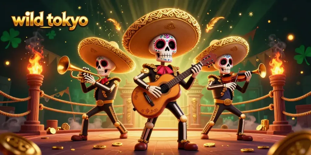 Engage with wild tokyo as a vibrant mariachi band pops in an electrifying casino scene.