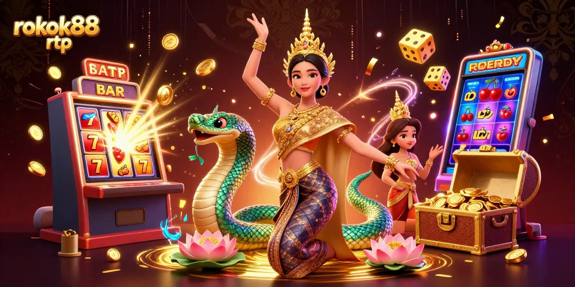 Experience the thrill of gaming with rokok88 rtp, featuring vibrant slot elements and enchanting characters.