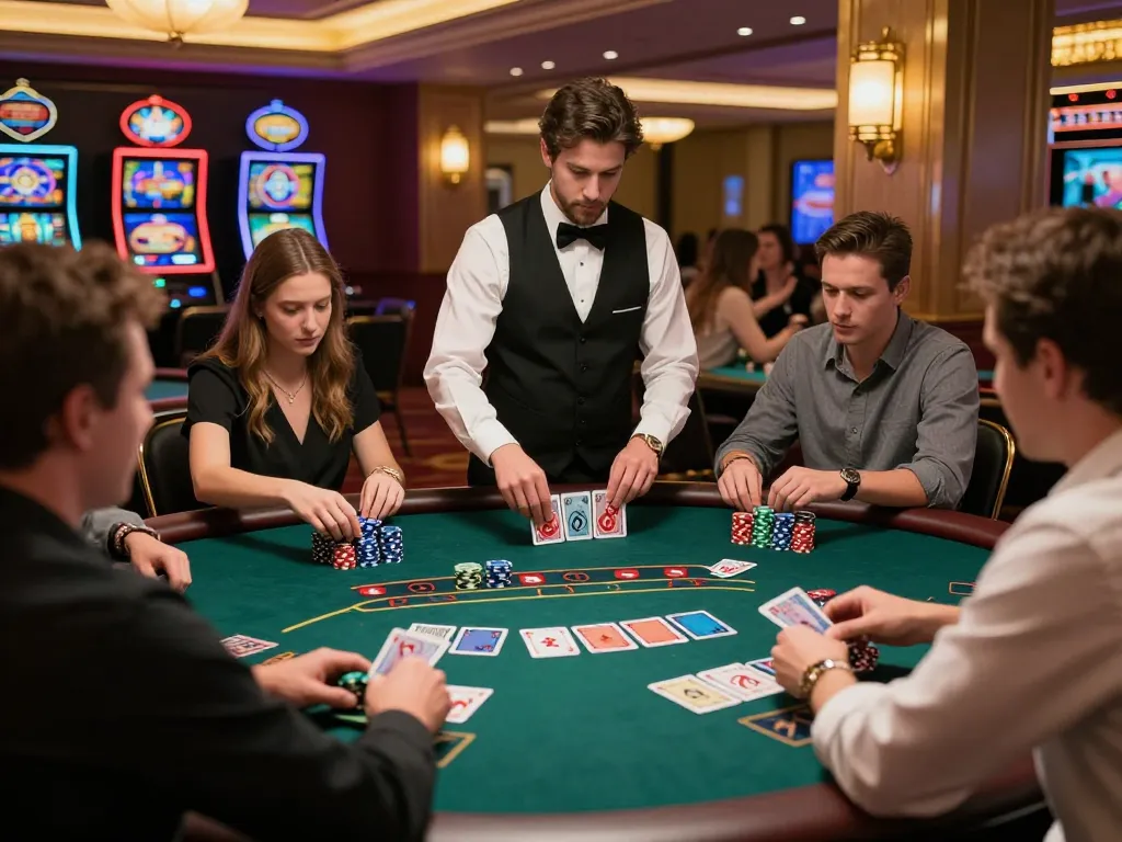 Play blackjack at luxurious casino table showcasing go 88 strategy and social excitement for players.