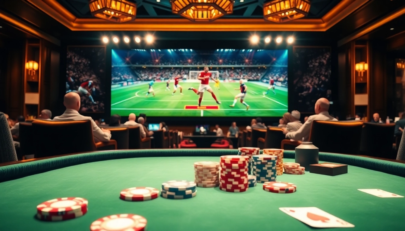 Experience bóng đá trực tiếp Ngoại hạng Anh in luxury with casino betting action and vibrant football excitement.