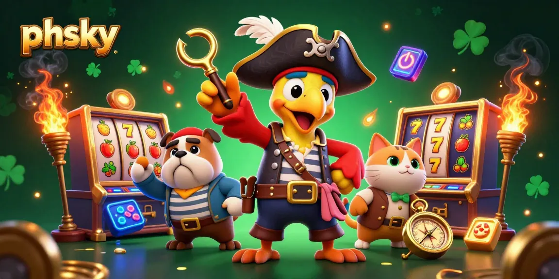 PHSKY platform showcasing vibrant slot machines and dynamic characters for thrilling gaming.