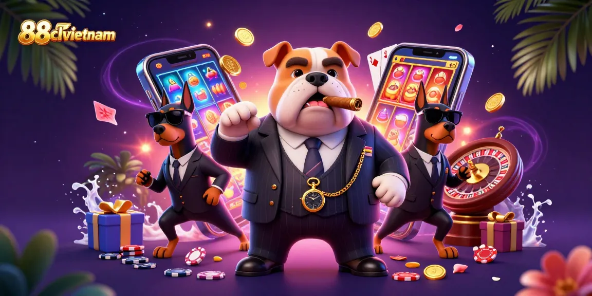 Engage with 88clbvietnam as the cartoon mafia boss bulldog dominates the digital casino scene.