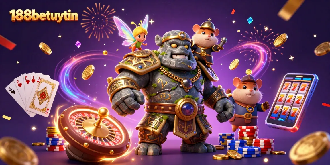 Spin and win with 188betuytin's vibrant 3D casino experience featuring magical characters.